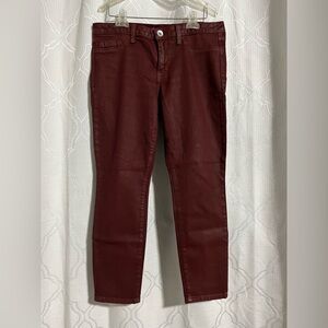 Banana Republic Maroon Sheen-Coated Skinny Pants ~ Size 29S (Short)